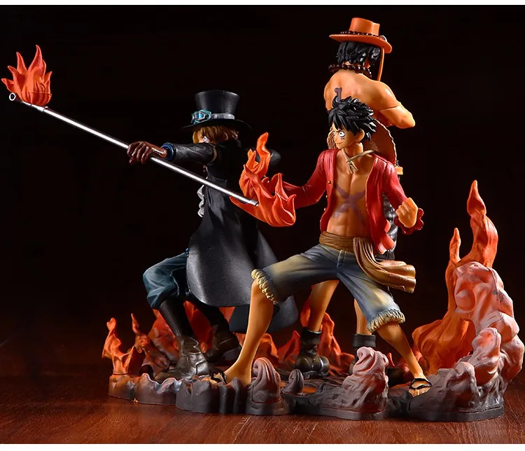 Аниме one piece Monkey D Luffy Portgas D Ace Sabo три брата ПВХ экшн фигурная Смола Коллекция Модель игрушки подарки косплей