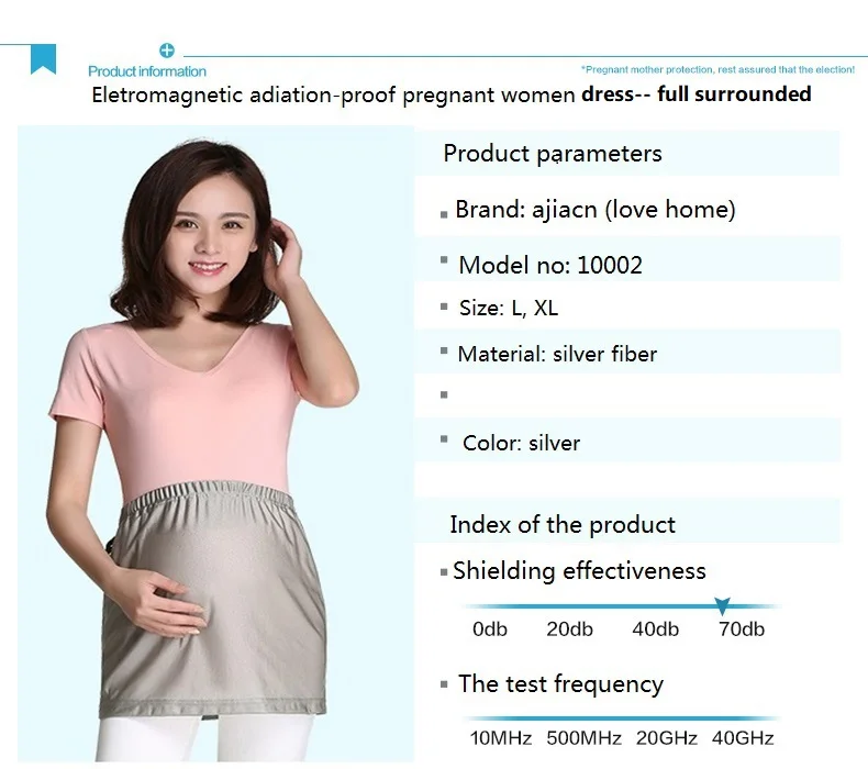 

Ajiacn 100%silver fiber skirt for pregnant women,EMF radiation shielding,electromagnetic radiation protective,Safe & comfortabl.