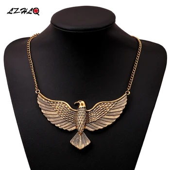 

Liuxsp 2021 Hot Sell Metallic Eagle Maxi Necklace Fashion Women Bib Choker Statement Vintage Pendants Necklaces Collier Female