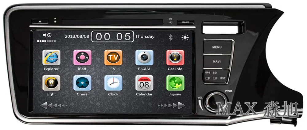 Clearance MAX 2 din 8" Car DVD Player For Right Driving Honda City Radio RDS GPS Navigation System Free Map 3G 1080P Bluetooth call/music 0