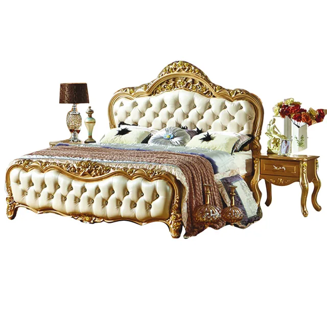Italian Baroque Princess Bedroom Furniture King Headboard Oak Framed Italian Baroque Princess Bedroom Furniture King Headboard Oak Framed Leather Bed Luxury Queen Twin Double Beds