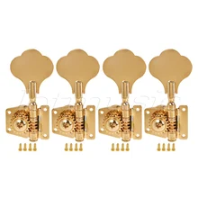 4 String Bass Guitar Tuners Tuning Pegs Keys Machine Heads Open Back Gear 4L Inline Gold