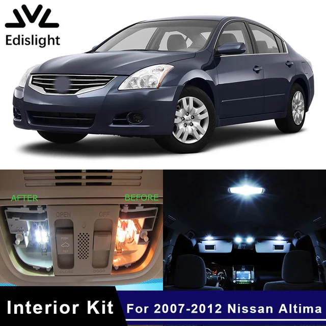 Edislight 10Pcs White Ice Blue LED Lamp Car Bulbs Interior Package Kit