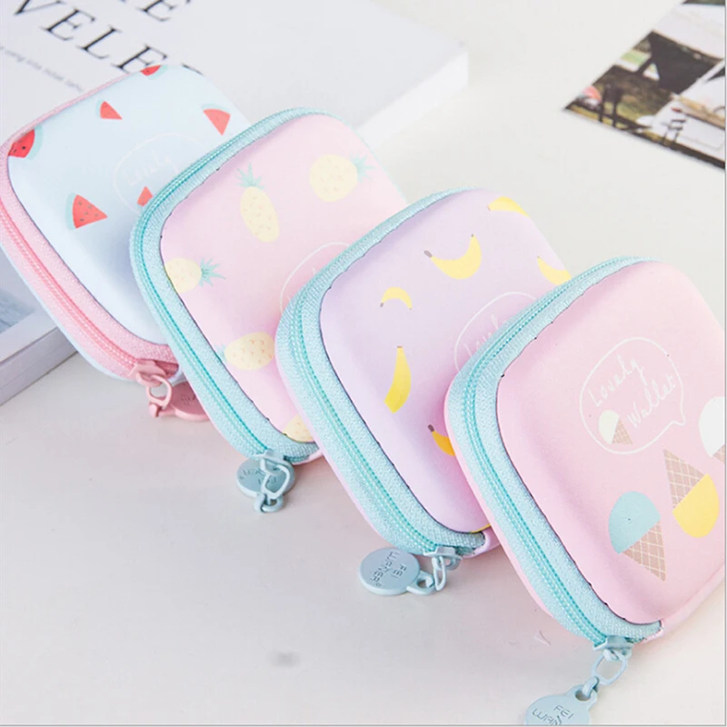 

LKEEP Korean Style Cute Creative PU Leather Square Coin Purse Banana Pineapple Purses Fruit Coin Bag Unisex Wallet Holder