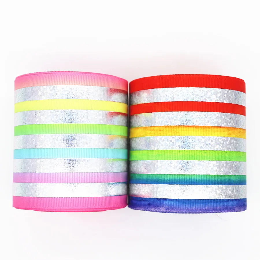

5 Yards 3" 75MM Grosgrain Ribbon Laser Silver Printed Ribbon For Hair Bows DIY Crafts Handmade Accessories M19043001