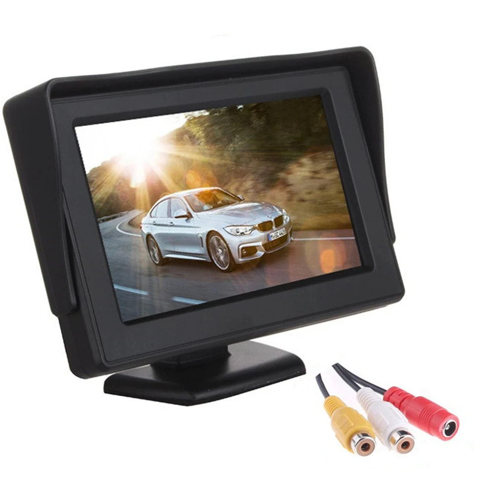 

4.3" Car TFT LCD Rearview Back Up Monitor 2 Video Input Color Display Screen for Car Parking Camera 12V