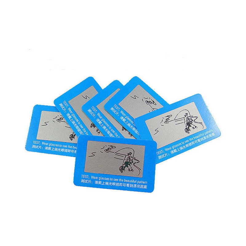 

10pieces/Lot TAC Polarized Lens Test Card for Testing Polarizing sunglasses Polaroid Test Card eyewear sun Glasses accessories