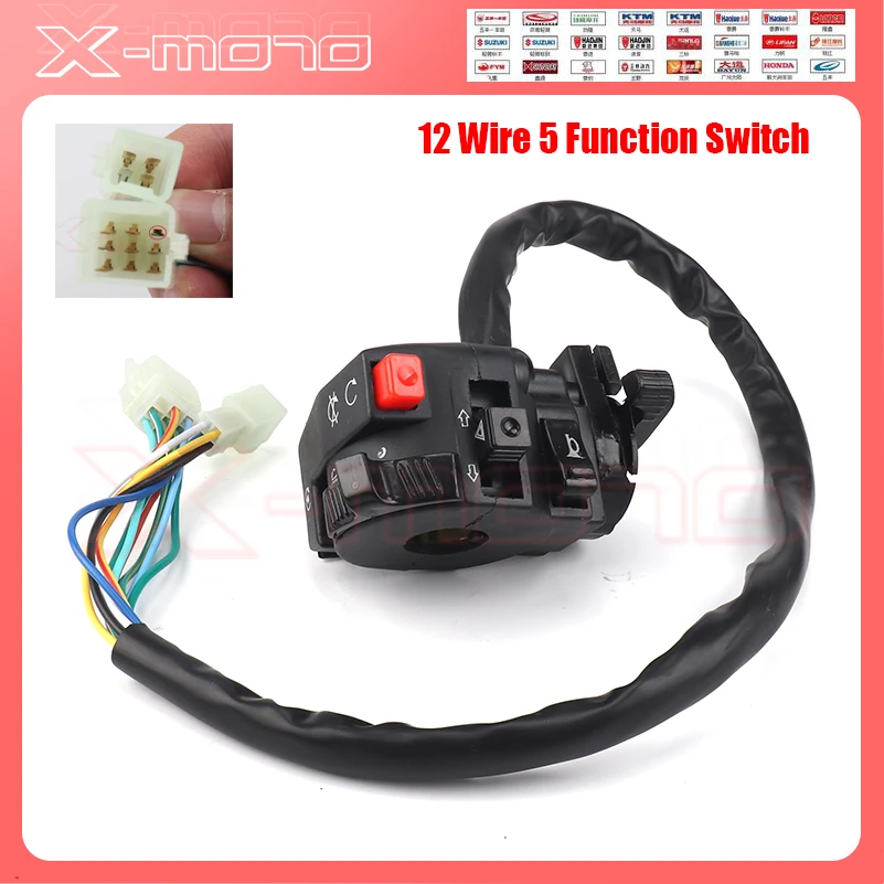 Handle Control Switch Assembly With Choke Lever 12 Wire 5 Function For
