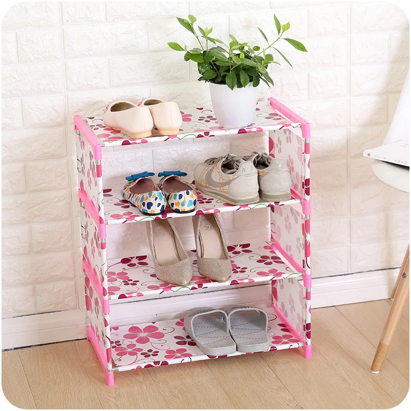 Simple Multi-layer Stainless Steel Storage Bag Shoe Rack Organizer Storage Stand for Footwear Shoemaker Box Dorm Room Livingroom