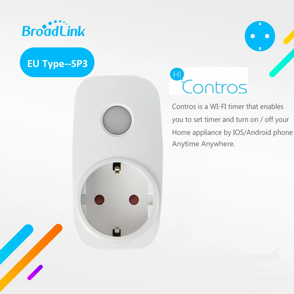 Broadlink SP3 Contros CC EU Plug Wireless Smart Power Supply Socket 16A Timer Plug Wifi Remote Control Smart Home IOS Android Broadlink SP3 Contros CC EU Plug Wireless Smart Power Supply Socket 16A Timer Plug Wifi Remote Control Smart Home IOS Android