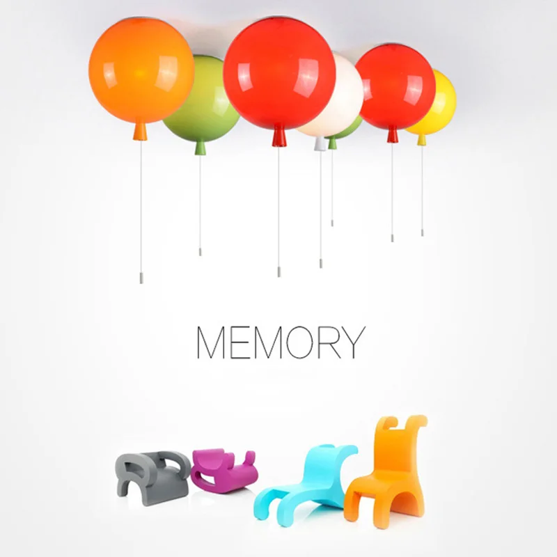 multi colors childhood memories ceiling lamps colorful balloon ceiling lights pull switch lamparas for kids  (10)