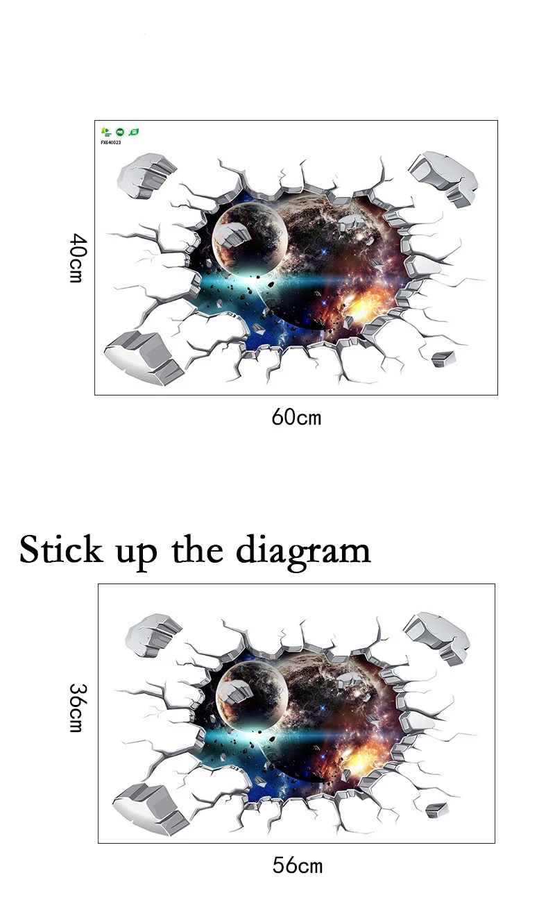 Креативная 3D Наклейка на стену с отверстием космическая галактика планеты ПВХ наклейки на обои Съемная домашняя комната фон украшение пола Горячее предложение