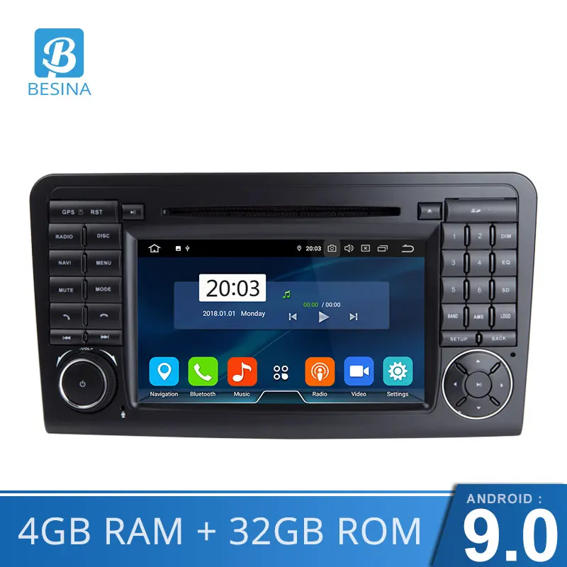 

Besina Android 9.0 Car DVD Player For Mercedes Benz ML W164 ML350 ML500 GL X164 GL320 WIFI GPS 2 Din Car Radio 4G+32G Multimedia