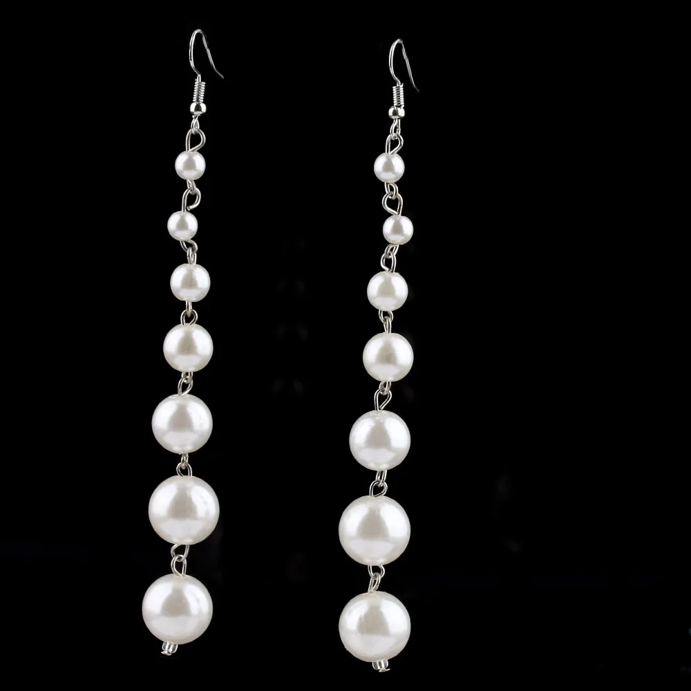 

NEW One Pair Long Pearl Earrings Swings Women's Indian Jewelry Bohemian Dangle Earrings Party Jewelry
