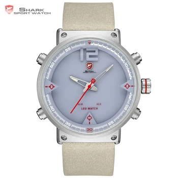 

Fashion Shark Sport Quartz Watch Clock Male Digital LED Military Dual Display Men Watches Dress Watch Relogio Masculino /SH550