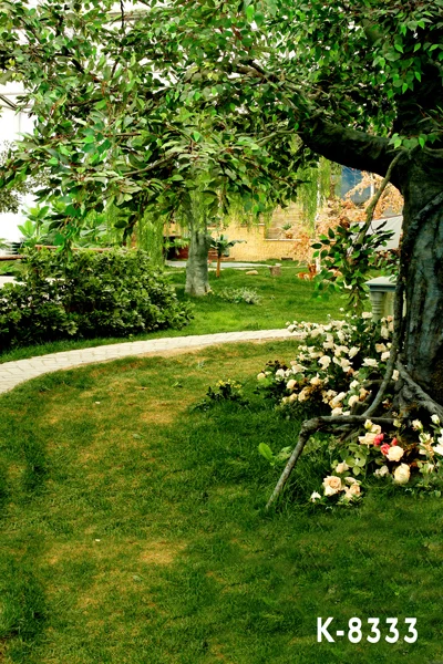 

8*12ft Customize free shipping green tree in spring vinyl photography backdrop Digital Printing Vinyl cloth background k-8333