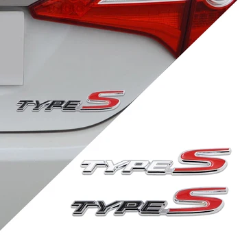 

New Chrome Metal Zinc TYPES TYPE S Car Styling Refitting Trunk Logo Emblem Mark Sticker Grille For Honda Civic CR-V Jade Accord