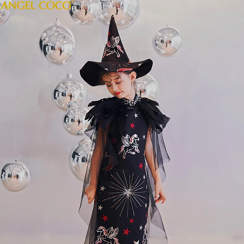

Black Gothic Halloween Costume For Kids Princess Carnival Costume Kids Girl Children Child Kid Fancy Dress Party Cosplay Girls
