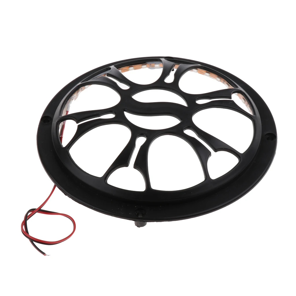 Car Horn Decorative Cover Speaker Grilles Protector Black With Light Waterproof Cover Light Bar Power Cord