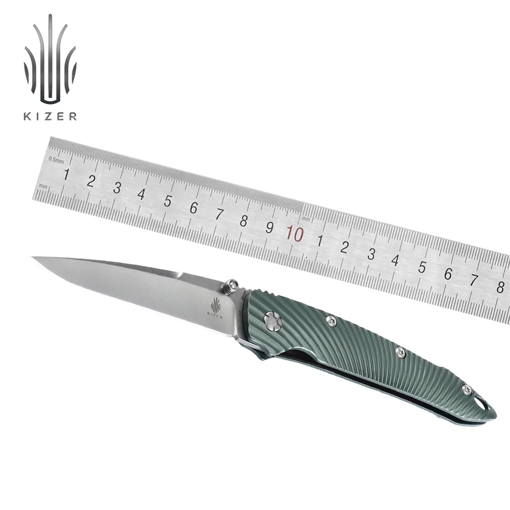 Складной нож Kizer, карманный нож, высокое качество, нож для выживания, s35vn, стальное лезвие с алюминиевой ручкой, инструменты для охоты и кемпинга - Цвет: KI4419A3