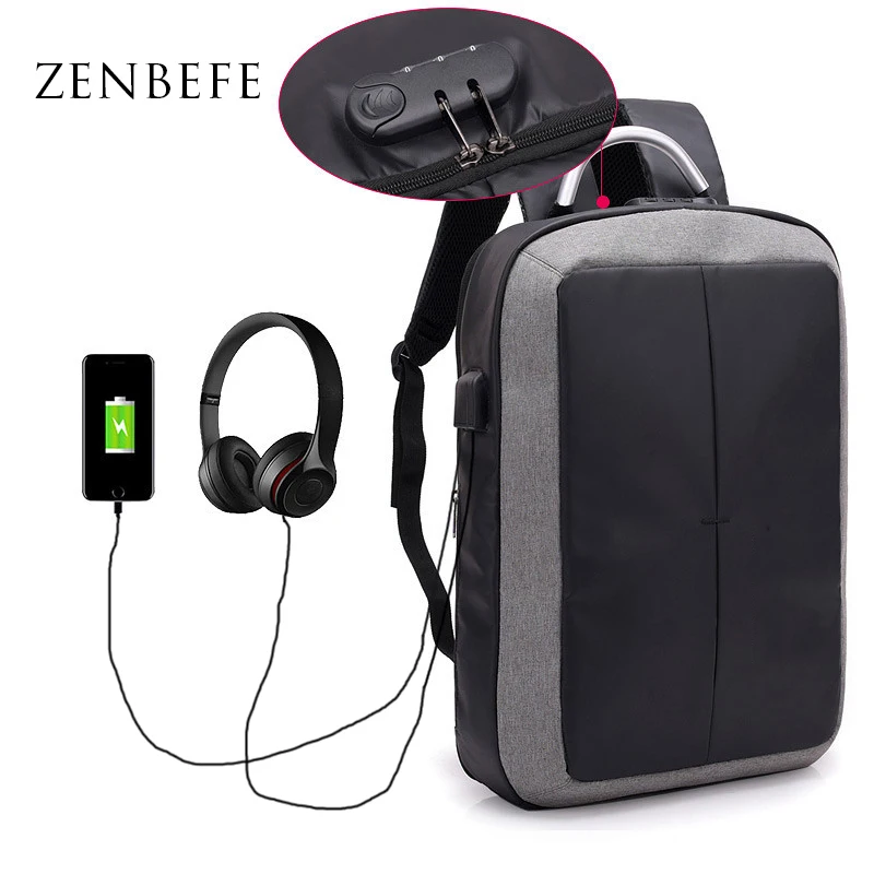 Многофункциональные рюкзаки ZENBEFE с защитой от кражи школьные ранцы USB зарядкой