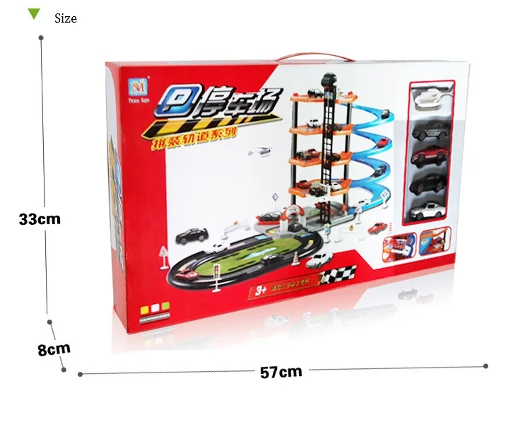 Детский Большой Собранный паркинг вагон игрушка ручной DIY Раннее Образование пять пластиковых треков в том числе пять автомобилей