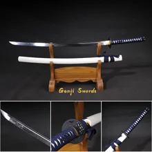 Handmade Full Tang Katana T10 Steel Clay-Tempered Real Japanese Samurai Sword Iron Fitting longquan sword chinese sword sale full tang damascus steel handmade brass dragon grain fitting length 39
