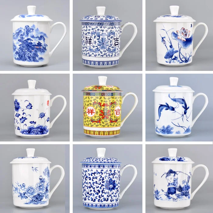 Jingdezhen Bone китайские керамические большие чашки с крышкой фарфоровая посуда для