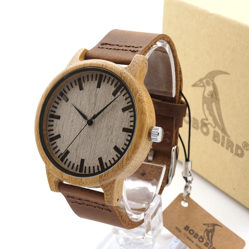 Prix pour BOBO BIRD Marque De Luxe Bambou Montres Relogio Masculino Bois Montre-Bracelet À Quartz De Mode Montre En Cuir Horloge A16 Prix pour BOBO BIRD Marque De Luxe Bambou Montres Relogio Masculino Bois Montre-Bracelet À Quartz De Mode Montre En Cuir Horloge A16