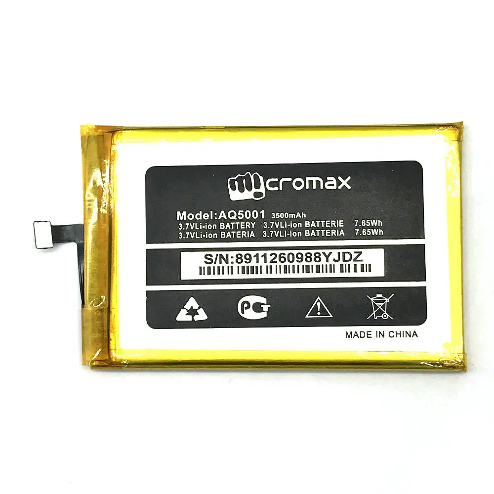 1 шт. Высококачественная новая Оригинальная батарея Micromax AQ5001 Для