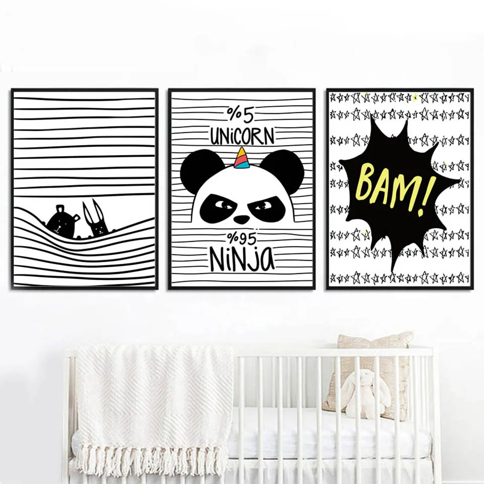 Black-White-Panda-Bear-Quotes-Wall-Art-Canvas-Painting-Nordic-Posters-And-Prints-Canvas-Art-Animal