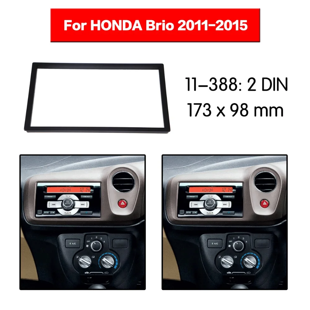 Один Din радио фасции Для HONDA Brio 2011- DVD стерео панель тире Крепление 11-388