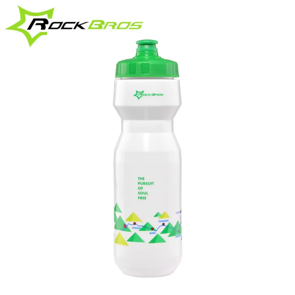 ROCKBROS, велосипедная бутылка для воды, MTB, велосипедная, Спортивная, велосипедная, портативная, чайник, бутылка для воды, пластиковая, Спортивная, для горного велосипеда, посуда для напитков, 750 мл - Цвет: White Green