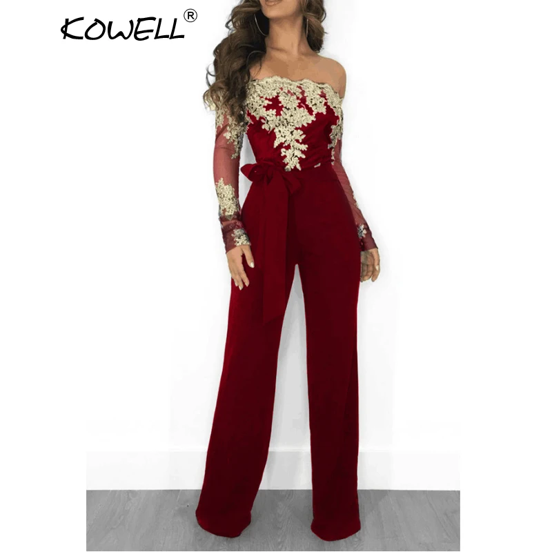 

2019 New Style Fashionable Women Jumpsuit Long Sleeve Sexy Women Skinny Jumpsuits Rompers Off Shoulder Long Playsuits Overalls