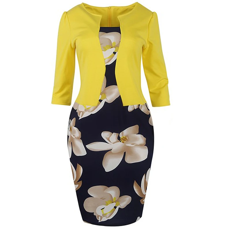 

Summer Dress for women Floral Print Pencil Bodycon Casual Office Business Wedding Party Plus Size Work Knee-Length Dresses New