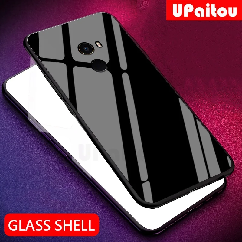 

UPaitou Luxury Tempered Glass Case for Xiaomi Mi Mix 3 2S Pro TPU Bumper Shockproof Case for Xiaomi mix3 mix2s