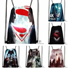 Custom Superman Vs Batman Drawstring Backpack Bag Cute Daypack Kids Satchel (Black Back) 31x40cm#180531-04-48