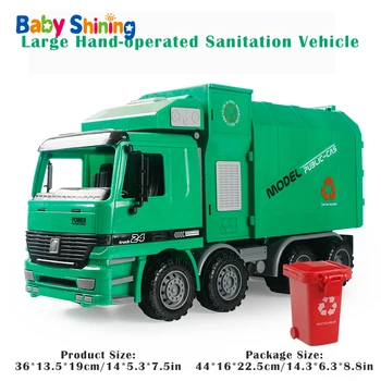 

Baby Shining Baby Engineering Car Toys Large Hand-operated Sanitation Vehicle Simulation Model 3-5Years Boys Road Roller Toys