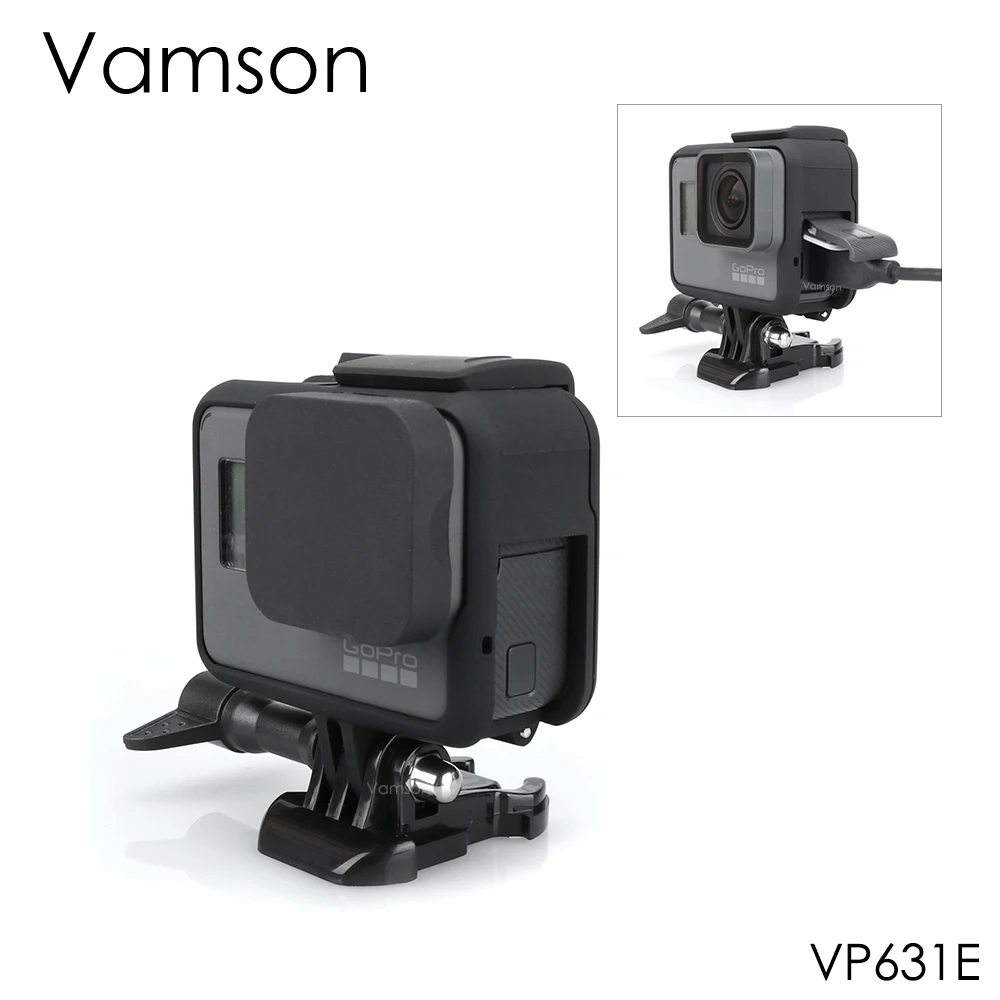 

Vamson for Gopro Accessories Hero7 6 5 Black 7 SILVER/WHITE Protective Frame Case Border Cover Housing Mount VP631