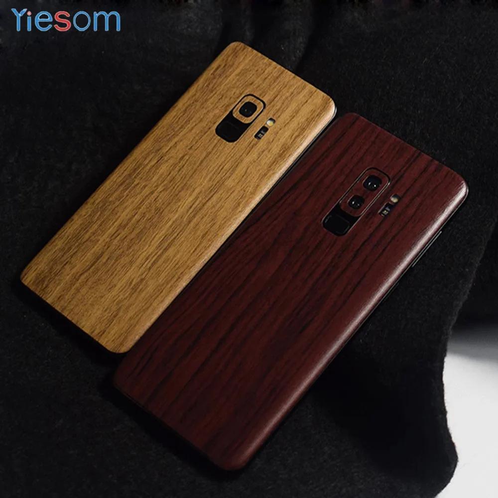 YIESOM S9 S8 S7 Wood Grain Back Paste Sticker For SAMSUNG GALAXY Plus Edge Ultra Skin Protective Film | Мобильные телефоны и