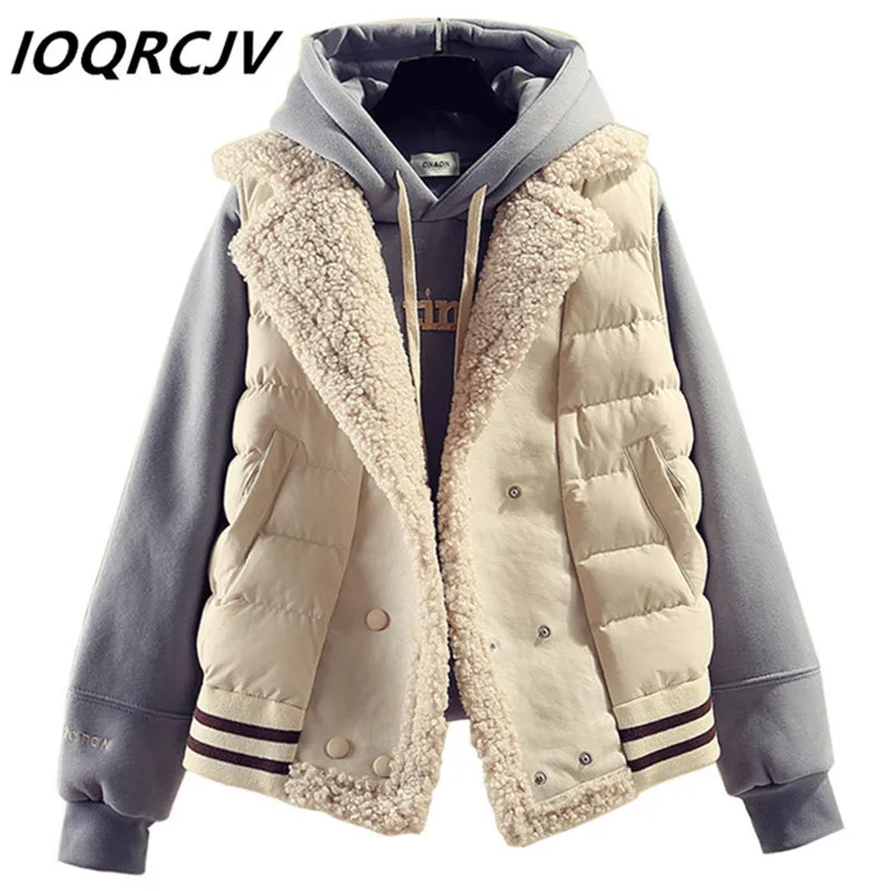 

New Autumn Winter Casual Short Down Cotton lambswool Vest Women Warm Double-breasted Solid Waistcoat Female Sleeveless Coat
