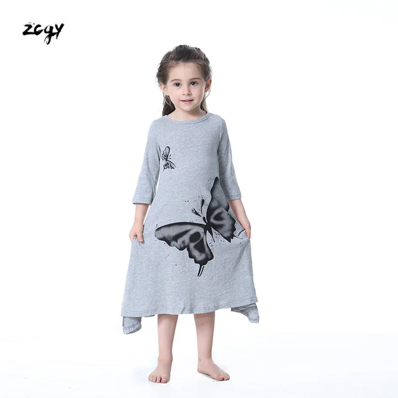 

2019 Autumn Girl Dress Summer Dress Big Butterfly Horn Dress Princess Dress A Generation of Children's Clothing