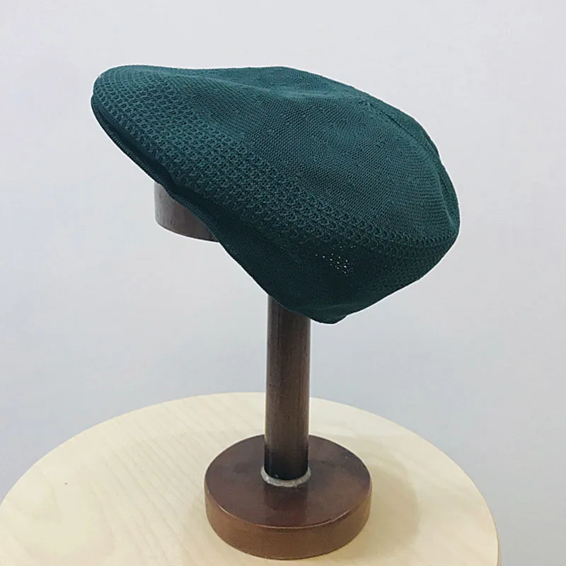 Dark Green Дышащий хлопок Гэтсби летние газетные шляпы мужские береты плюща Кепка Охота Гольф таксиста плоская кепка пары берет Кентукки Дерби солнцезащитная Кепка - Цвет: Dark Green