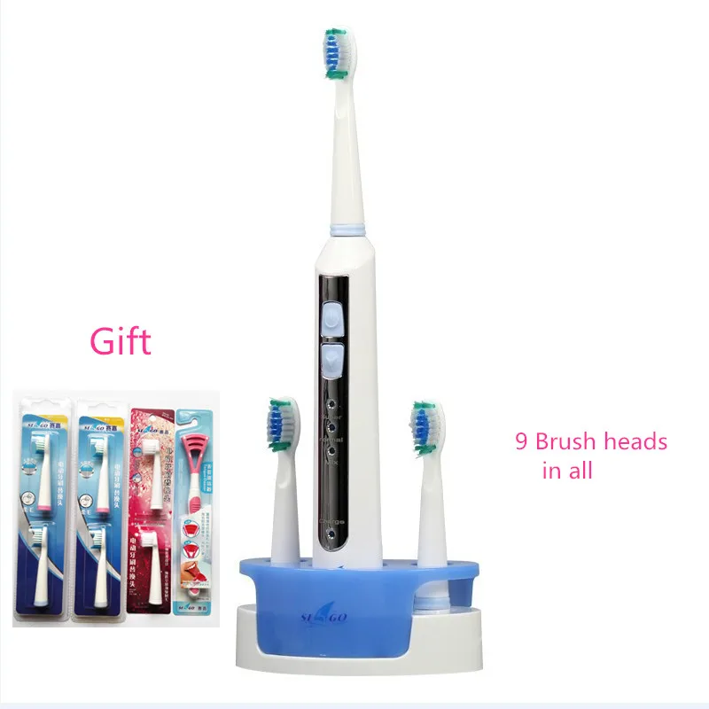 

9 heads toothbrush sonic Washable Charge electric toothbrush teeth Inductive charging base Tongue cleaner Seago 100V-240V