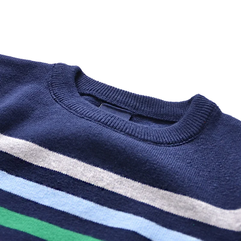 Casual Boys Sweater Crochet Warm Autumn Sweater Striped Kids Pullover Knitted Crew-Neck Children Sweater Coat Boys Clothing (5)