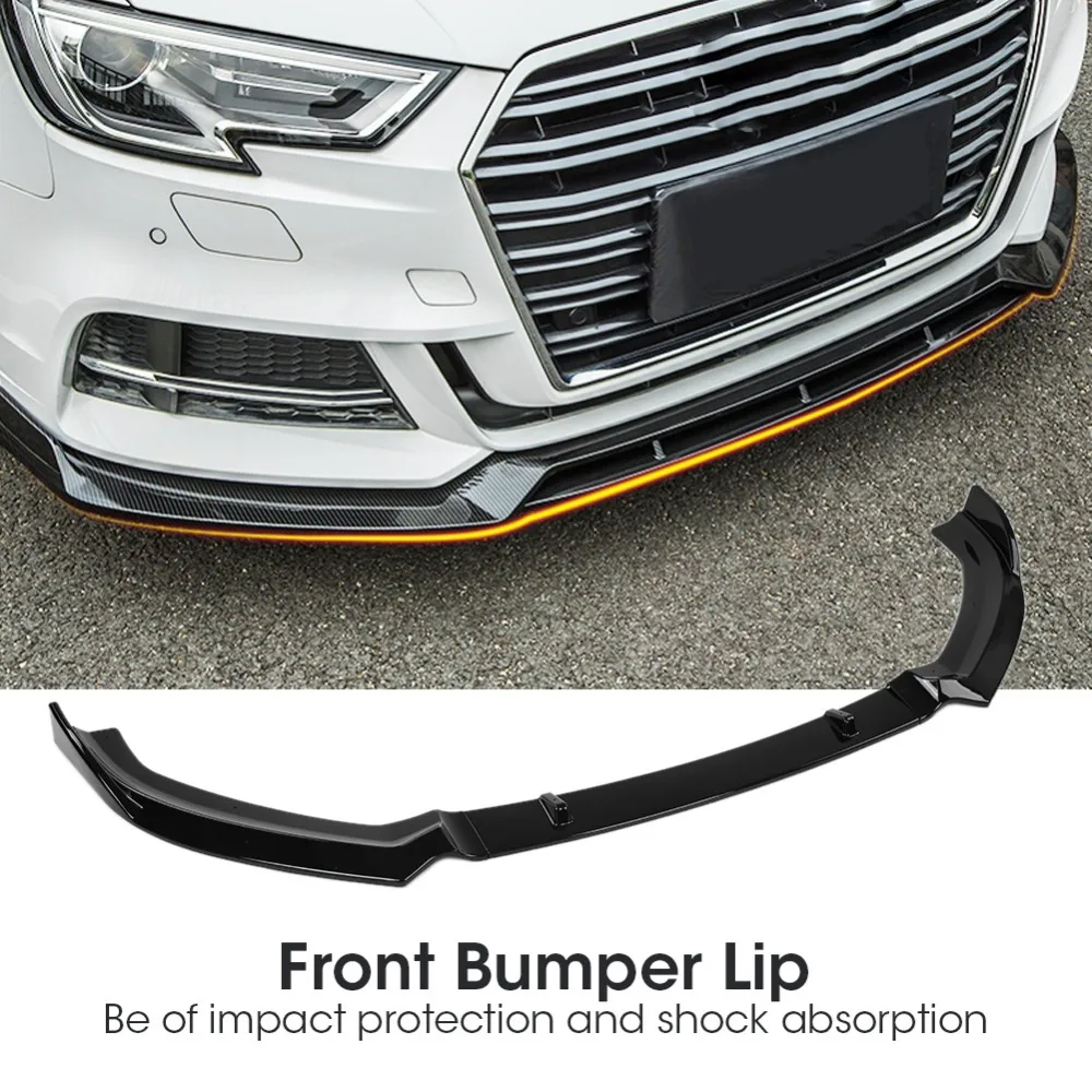 Front Bumper Lip for S3 Style Front Bumper Lip Spoiler Gloss Black