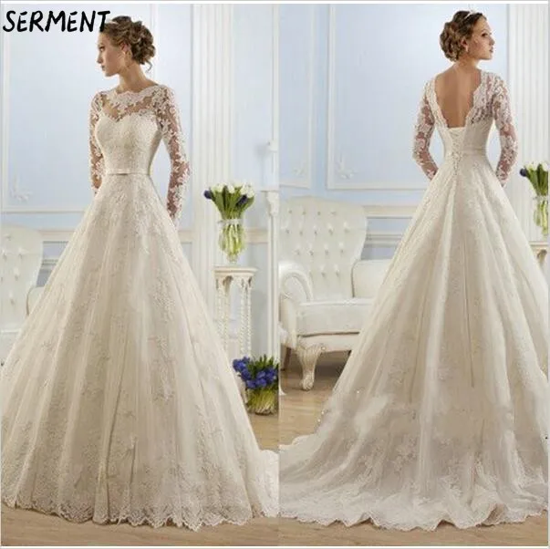 

30% Discount 2019 New Wedding Lace Tail Long Sleeve Aristocratic Elegant Bride Print Explosion Wedding Dress Spot