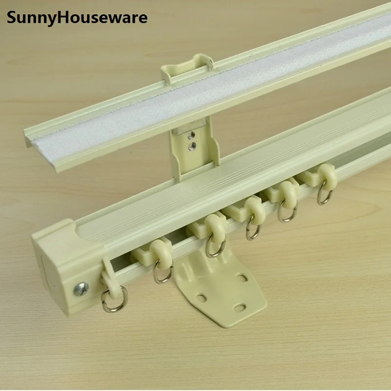SunnyHouseware Aluminum Alloy Single Curtain Track with valance track