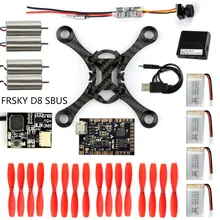 FPV Racer Drone Parts 100mm CF Frame Kit + CC3D Flight Control + FD800 Receiver + 1S 3.7V 8520 Motor + 60mm Props+Camera