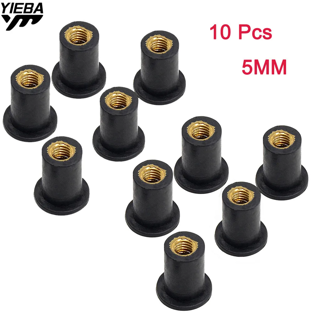 

M5 5MM Motorcycle Accessories Windscreen Well nut Rubber Well Nuts for suzuki AN250 AN400 AN650 Burgmom250 Burmae400 GSXR1000